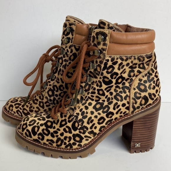 Anthropologie Sam Edelman Sade Lace-Up Hiker Ankle Boots 8.5 Maximalist Mon Wife - Picture 5 of 16